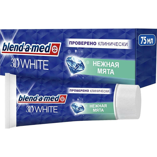 Зубная паста 3D White Нежная мята 75мл procter & gamble Германия Blend-a-med