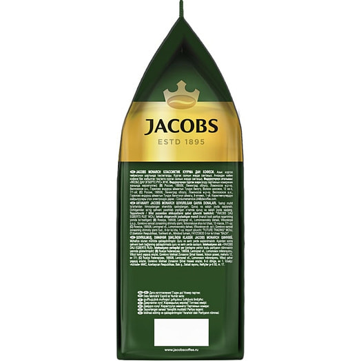 Кофе Jacobs Monarch 800г Классический в зернах Россия