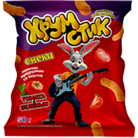 Кукурузные палочки со вкусом томата с зеленью 50г Лидапищеконцентраты Беларусь Хрумстик