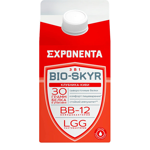 Напиток к/м Exponenta Био-Скир 3в1 обог бифидобакт ВВ-12, LGG Клубника-киви 500г СООО Белсыр Беларусь Exponenta