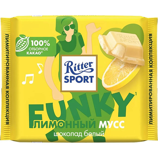 Шоколад ЛИМОННЫЙ МУСС 100г м/у белый с лимонной начинкой Alfred Ritter GmbH Германия Ritter Sport