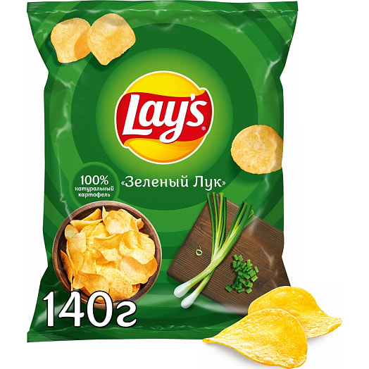 Чипсы Lays 140г со вкусом молодой зеленый лук ООО ПепсиКо Холдингс Россия Lays