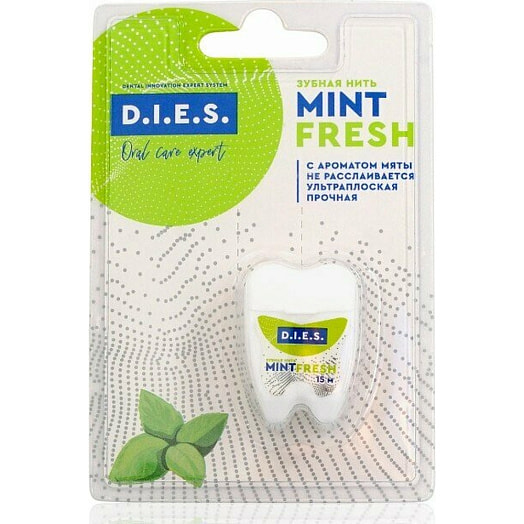 Зубная нить D.I.E.S. Мята 15м (в гигиеничном боксе) Китай