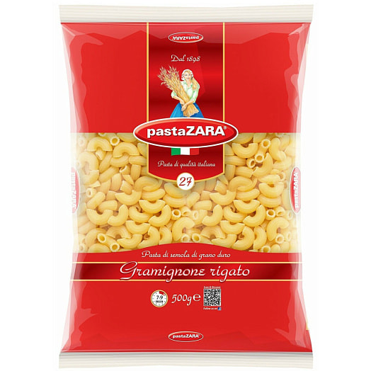Макаронные изделия Pasta Zara 500г рожки рифленые Россия
