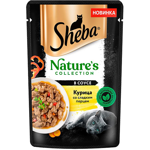 Корм для взрослых кошек 75г пауч с курицей и паприкой Марс Россия Sheba