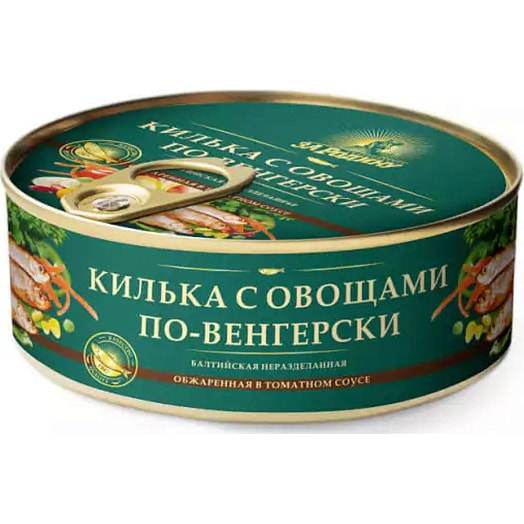 Килька балтийская н/р в томатном соусе по-венгерски (ключ) 240г ж/б Россия