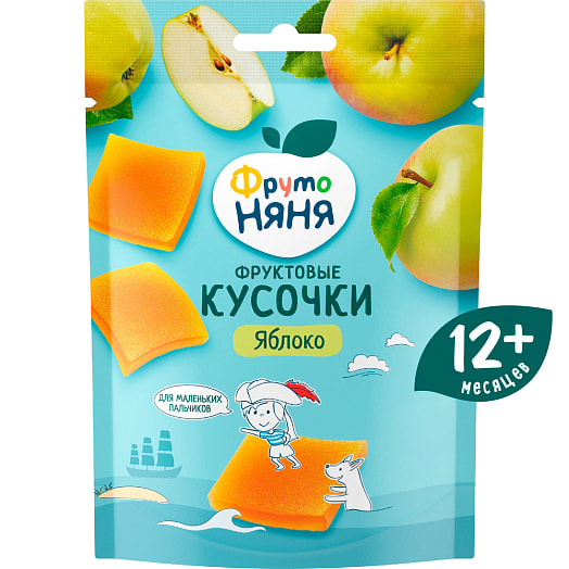 Фруктовые кусочки ФрутоНяня 53г дой-пак из яблок, д/п ФрутоНяня Россия