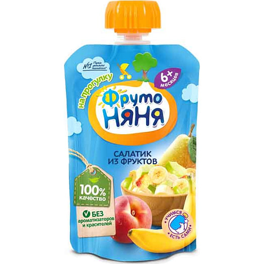 Пюре для дет/пит ФрутоНяня 90г дой-пак салатик из фруктов ФрутоНяня Россия