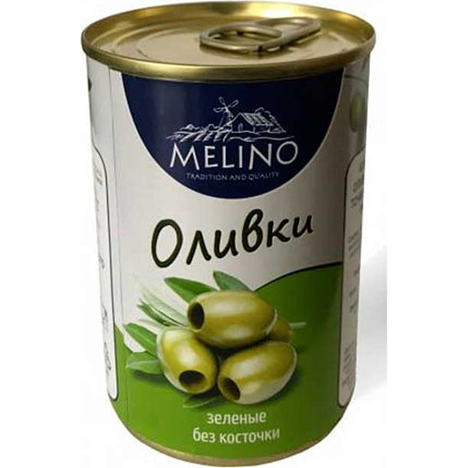 Оливки Melino 280г ж/б зеленые без косточек Испания