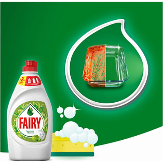 Средство для мытья посуды Fairy 900мл Зеленое яблоко Россия