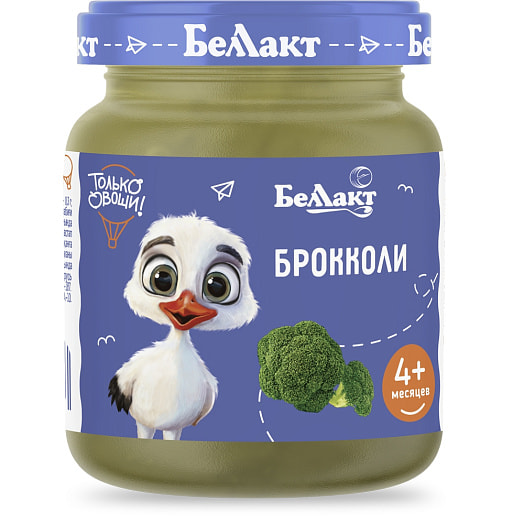 Пюре Пюре Беллакт 100г ст/б брокколи с 5 мес. Беларусь