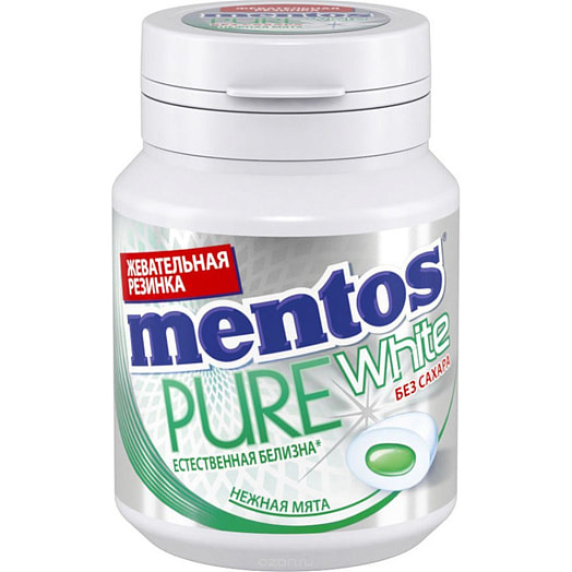 Жевательная резинка Mentos Pure White 54г со вкусом нежной мяты Россия
