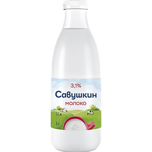 Молоко питьевое ультрапастериз 3.1% 1л ОАО Савушкин продукт Беларусь