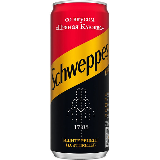 Напиток б/алк Schweppes 330мл ж/б пряная клюква, газированный УП Кока-Кола Бевриджиз Белоруссия Беларусь