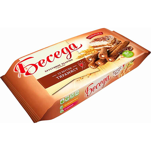 Палочки Беседа хрустящие 180г со вкусом тирамису АО Эссен продакшн АГ Россия Эссен