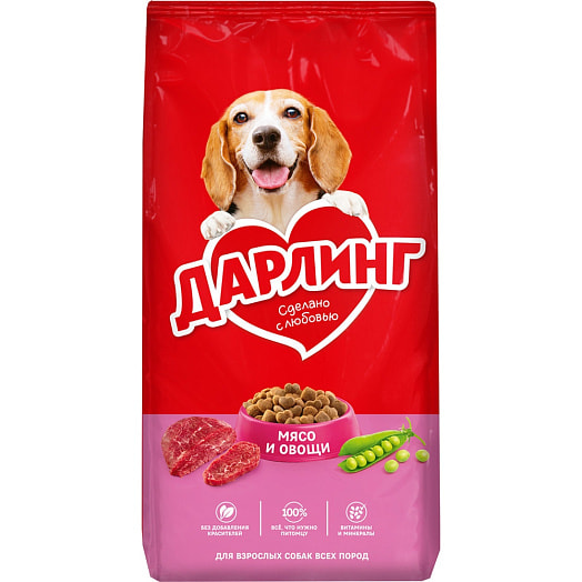 Сухой корм для собак 15кг мясо,овощи ООО Нестле Россия Россия Darling