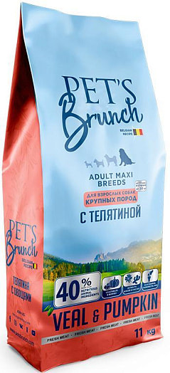 Корм сухой Pets Brunch Телятина для собак крупных пород 11кг ПЭТС ФУД Беларусь Pets Brunch