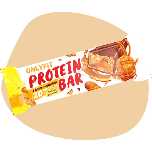 Батончик Onlyfit Печенье и карамель глазир 50г ООО РТФ Россия Onlyfit