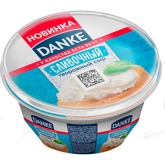 Сыр творожный сливочный DANKE 60% 160г п/ст СООО Белсыр Беларусь Данке
