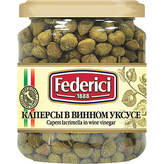 Каперсы Federici 210г Lacrimella в винном уксусе Coelsanus Industria Италия