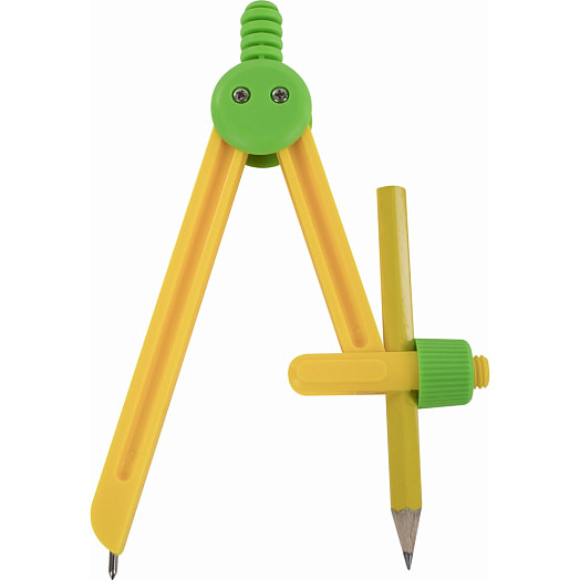 Циркуль Пифагор пластиковый с карандашом в чехле арт.210236 Китай