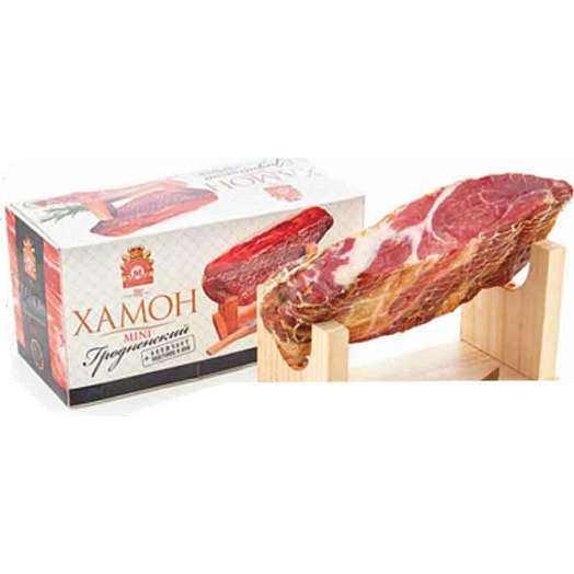 Продукт мясной Хамон Гродненский с/к 850г с подставкой и ножом (коробка) Беларусь