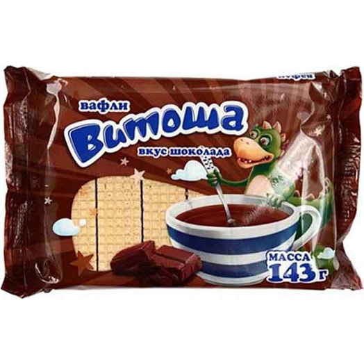 Вафли Витоша 143г вкус шоколада Витьба Беларусь