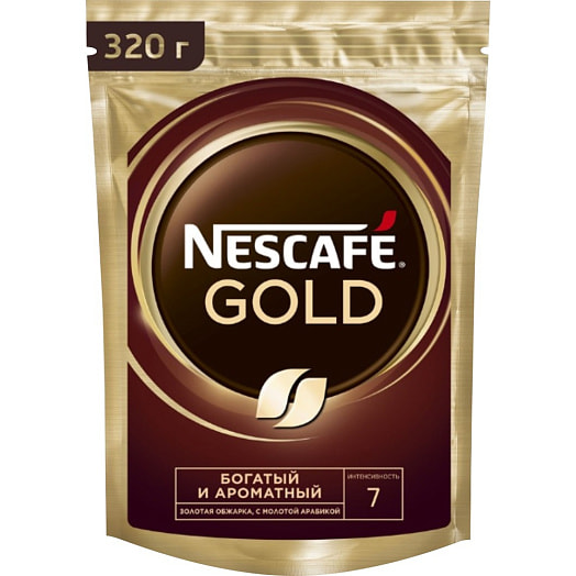 Кофе Nescafe Gold 320г растворимый с добавл. молотого ООО Нестле Кубань Россия