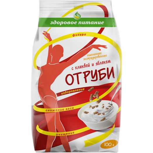 Отруби с клюквой и яблоком 100г Россия