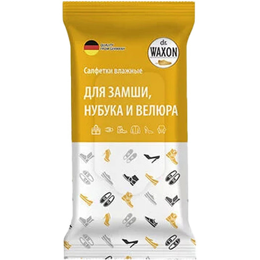 Салфетки влажные Dr.Waxon для замши, нубука и велюра 15шт Россия