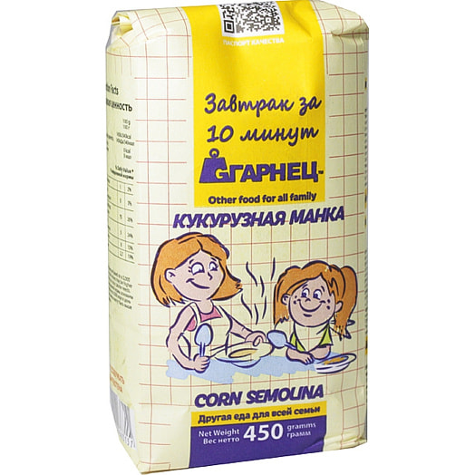 Крупка кукурузная Кукурузная манка 450г тм Гарнец Россия