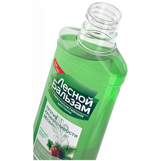 Ополаскиватель для десен Лесной бальзам 250мл с экстрактами коры дуба и пихты на отваре трав Россия