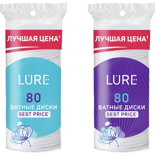 Диски ватные Lure 80шт Россия Lure