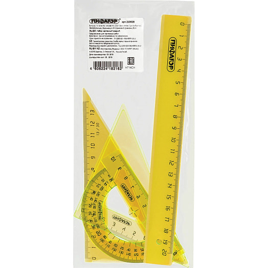 Набор чертежный средний Пифагор пак. неоновый арт.210626 Россия