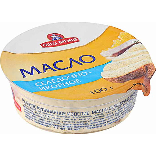 Масло селедочно-икорное бутербродное 100г пл/стак. СП Санта Бремор ООО Беларусь Санта Бремор