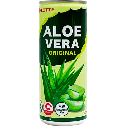 Напиток Lotte Aloe Vera Оригинальный вкус негаз. 240мл ж/б Lotte Chilsung Beverage Co. Корея Лотте
