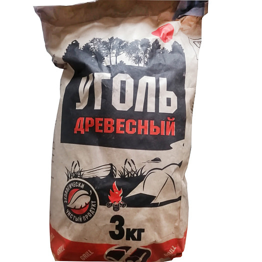 Уголь древесный 3кг Беларусь
