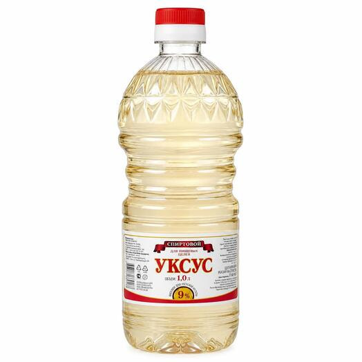 Уксус спиртовой пищевой 9% 1л ПЭТ Россия