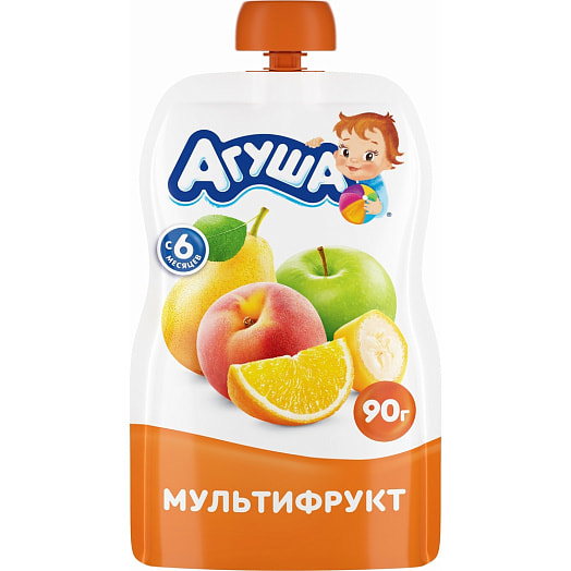 Пюре фруктовое Агуша 90г мультифрукт pouch-pack Россия