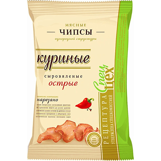 Чипсы куриные сыровяленые острые 25г АО Новая столица Россия