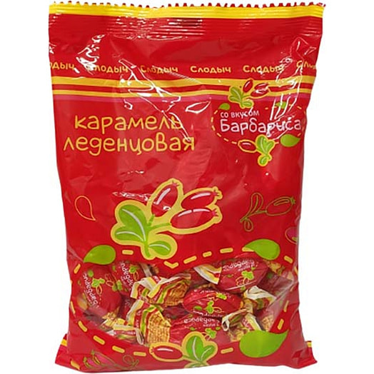 Карамель Со вкусом барбариса 200г флоу-пак леденцовая Беларусь Слодыч