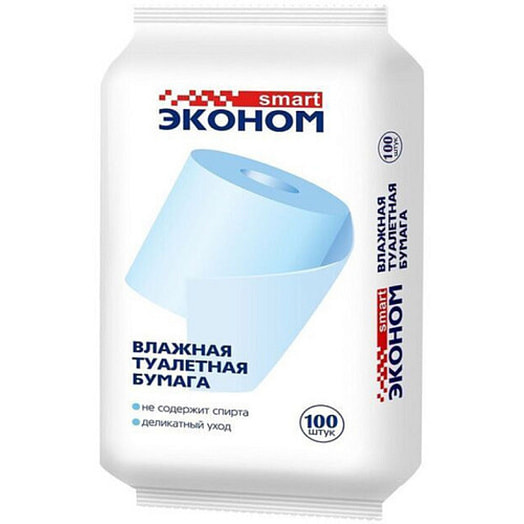 Влажная туалетная бумага Эконом smart 100шт Россия Эконом smart