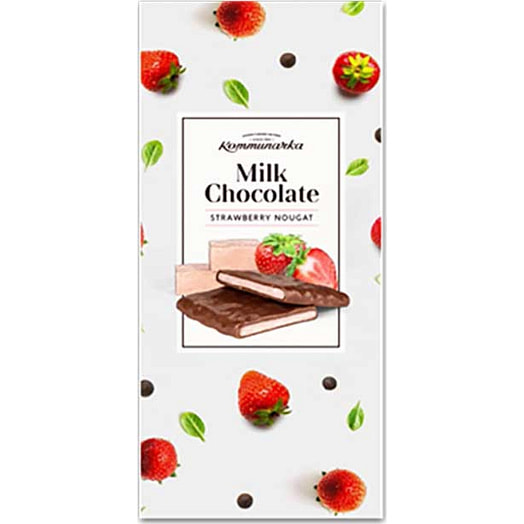 Шоколад Коммунарка Milk Chocolate Strawberry 80г с нугой Коммунарка Беларусь