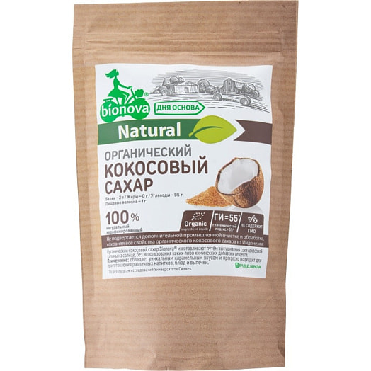Кокосовый сахар Бионова 200г ООО НовоПродукт Россия