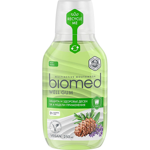 Ополаскиватель Well gum для полости рта 250мл SPLAT Россия BIOMED