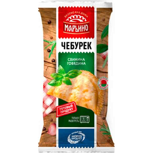 Чебурек жареный Марьино 130г со свининой и говядиной Морозпродукт Беларусь