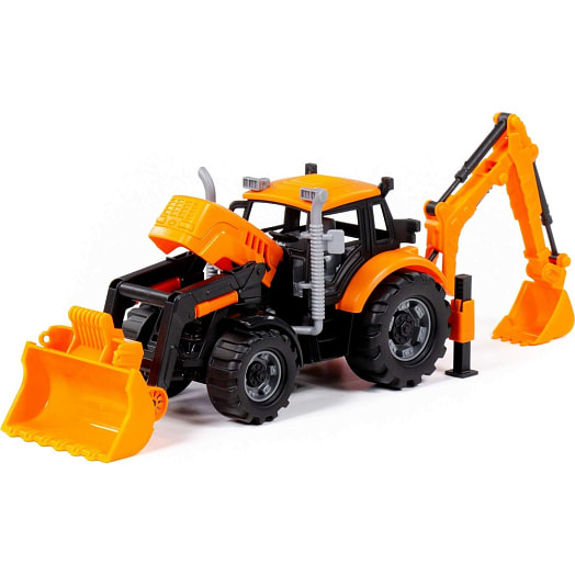 Экскаватор-погрузчик Прогресс инерционный оранжевый арт.91789 СООО ПП Полесье Беларусь Полесье