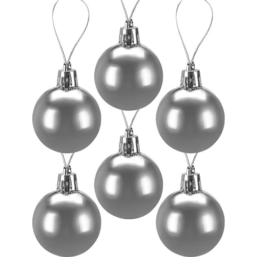 Набор ёлочных шаров Новогоднее настроение (4см, 25шт, серебро/синий (морозный узор) арт.НУ-3437 Китай