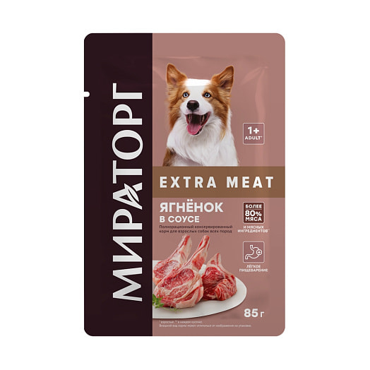 Корм Мираторг Extra Meat Ягненок в соусе для взрослых собак 90г ЗАО СК Короча Россия Мираторг