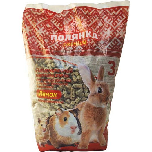 Наполнитель Лянок 3л для клеток грызунов и мелких домашних животных впитывающий 3 л арт.106 ООО Трибьют Беларусь Кошкина полянка